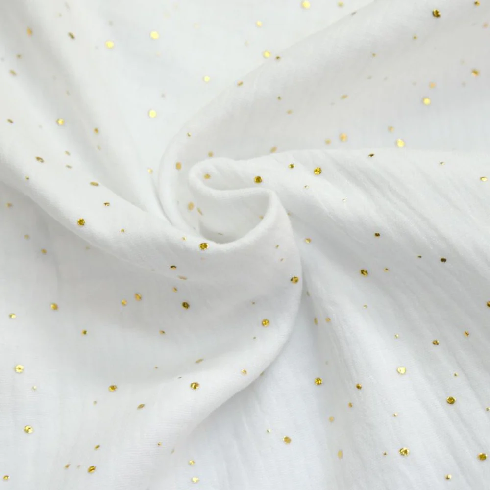 Double gaze blanc confettis doré - Image 3