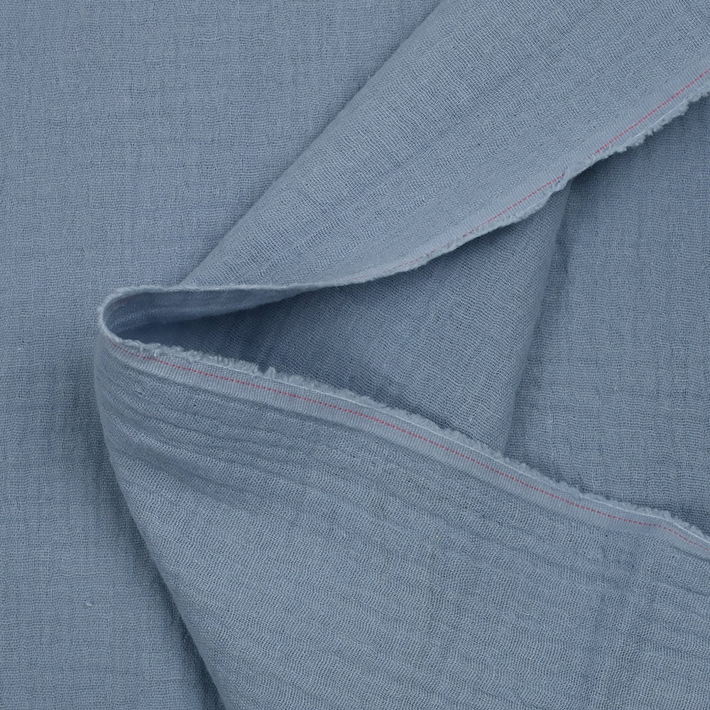Double gaze de coton bleu ciel - Image 3