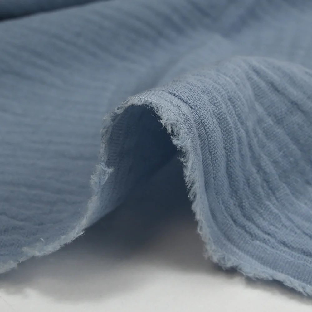 Double gaze de coton bleu ciel - Image 4