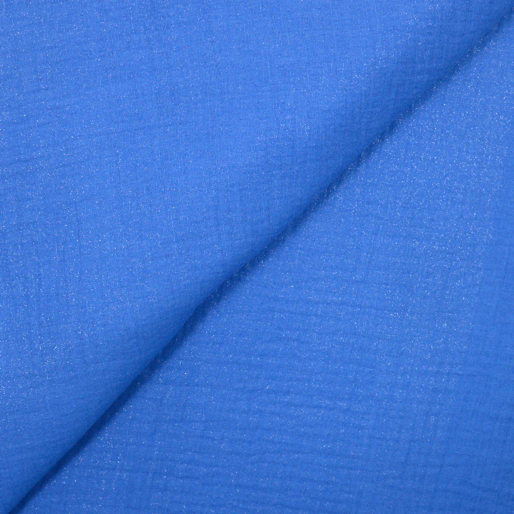 Double gaze irisée argent fond bleu lavande