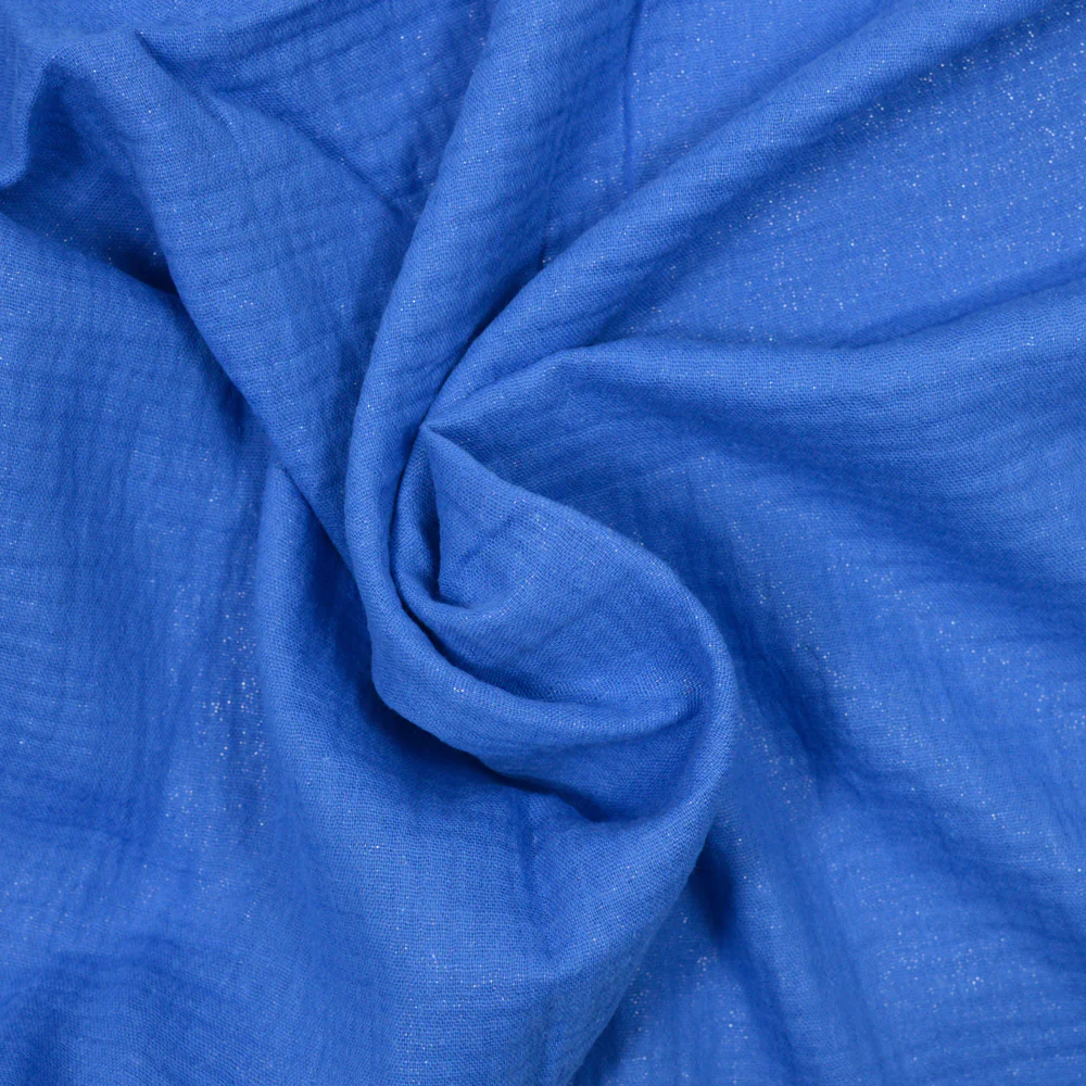 Double gaze irisée argent fond bleu lavande - Image 2
