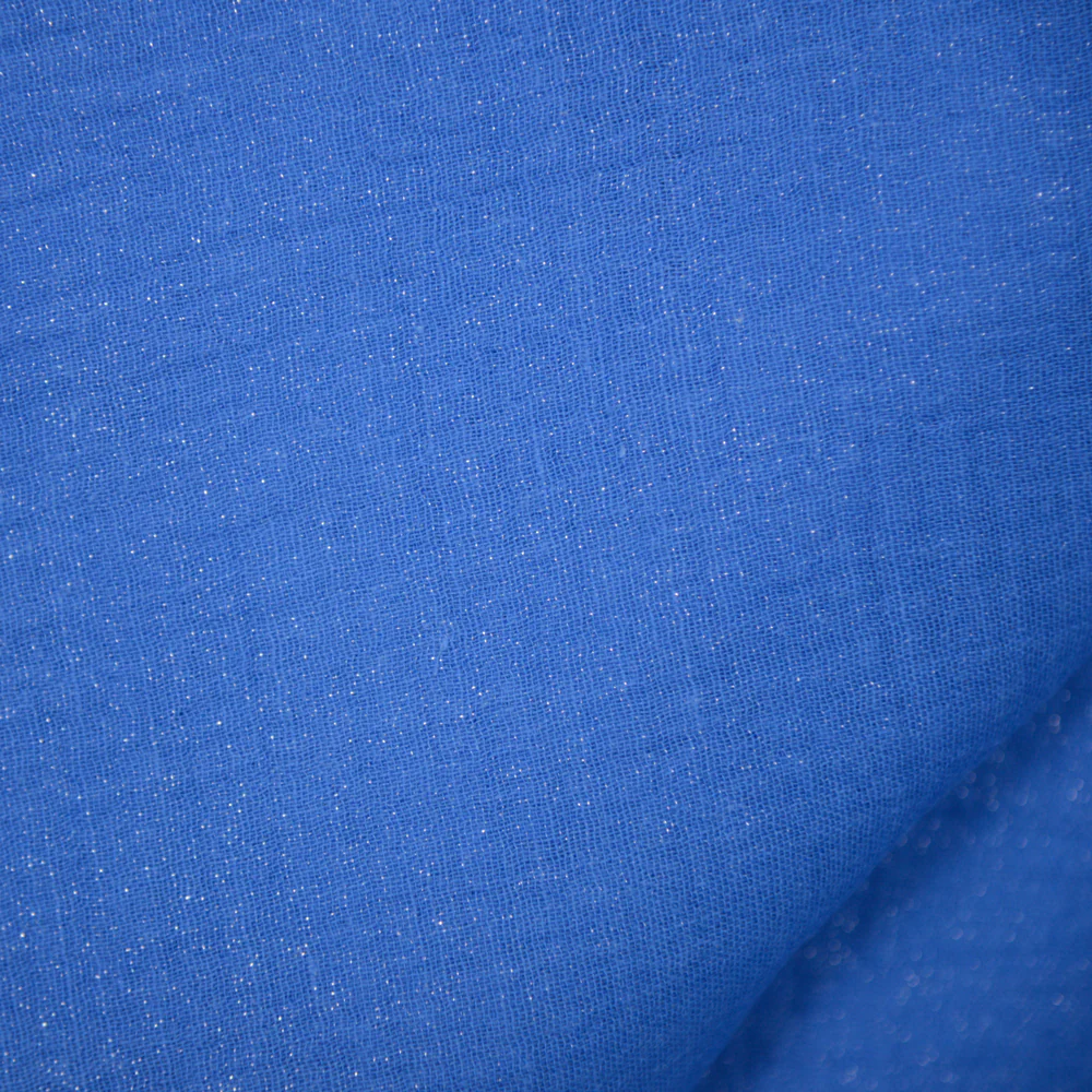 Double gaze irisée argent fond bleu lavande - Image 4