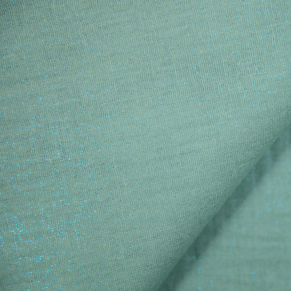 Double gaze irisée bleue fond céladon - Image 4