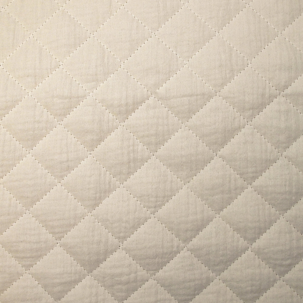 Double gaze matelassée double face beige et blanc cassé au mètre - Image 6