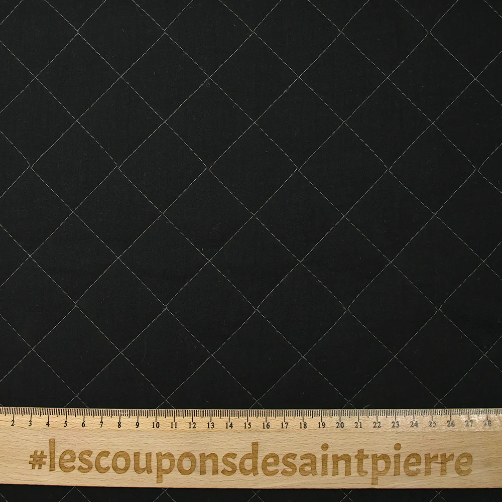 Double gaze matelassée double face gris et noir au mètre - Image 5
