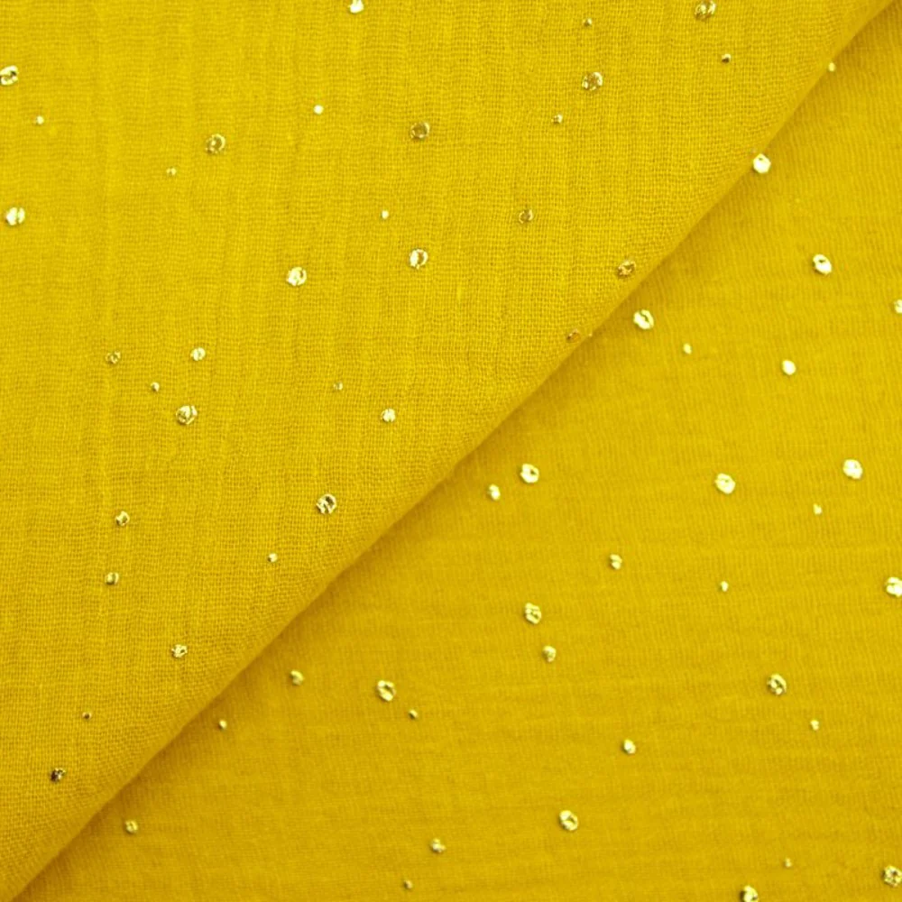 Double gaze moutarde confettis doré