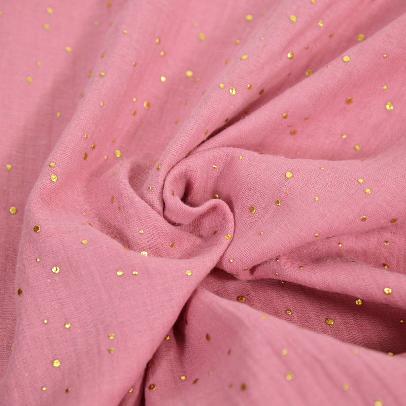 Double gaze vieux rose confettis doré - Image 3