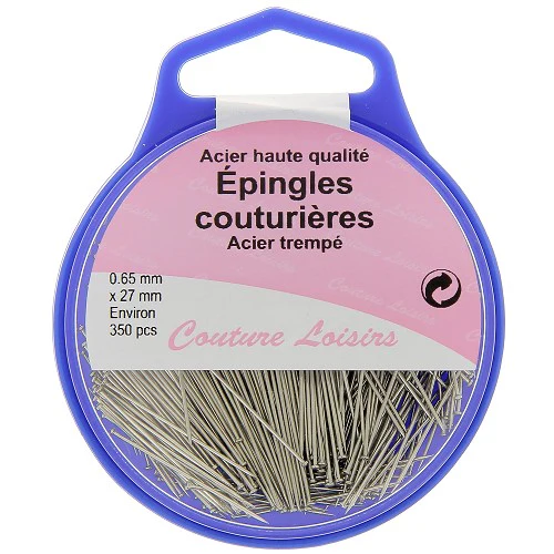Epingles couture acier trempé ±350 pcs 25g- 27x0.65mm