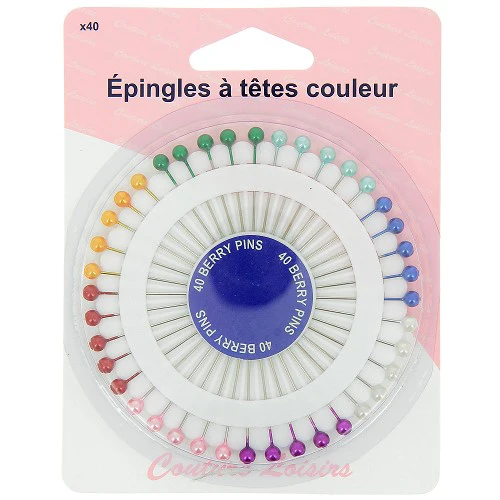 Epingles tĂȘtes perles X40 - 38 mm x 0.62 mm