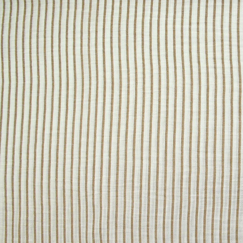 Étamine de polyester fines rayures fond beige - Image 4