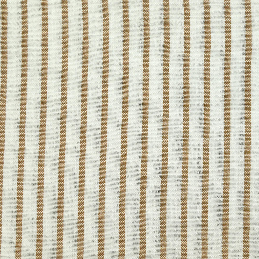 Étamine de polyester fines rayures fond beige - Image 5