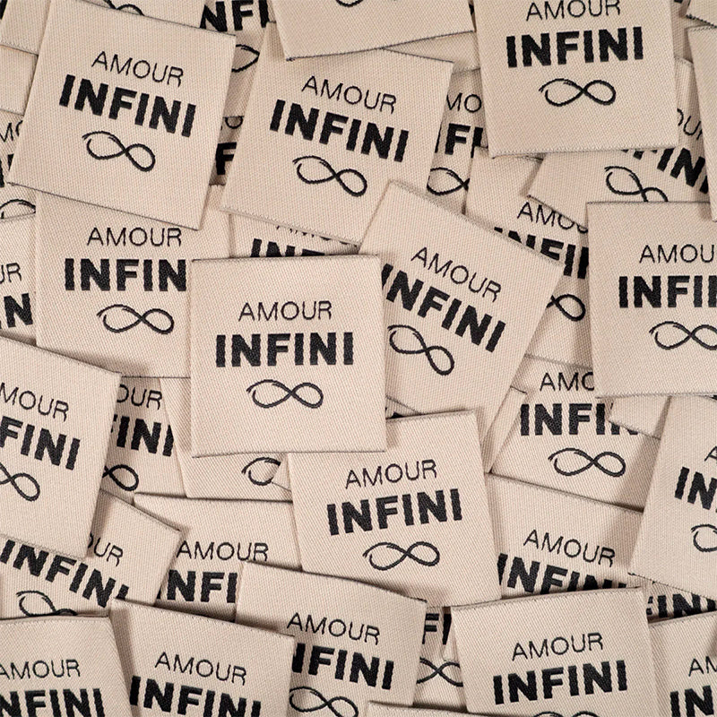 Étiquettes tissées  "Amour infini" x 5