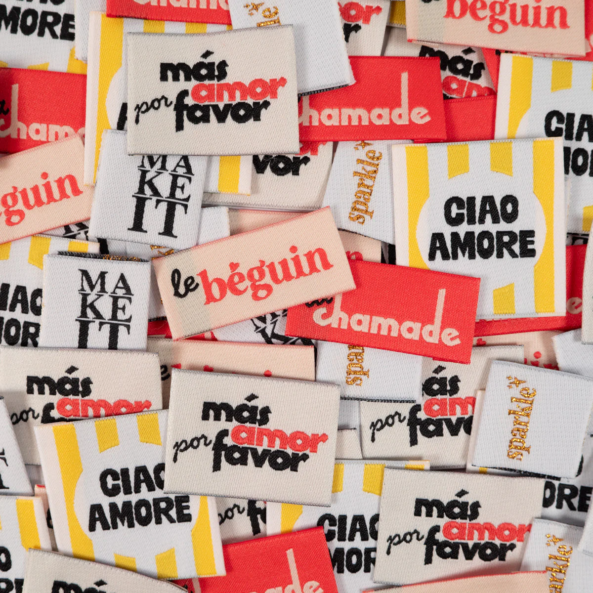 Étiquettes tissées Assortiment "La aventura" - x5