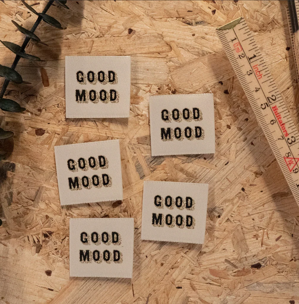 Étiquettes tissées  "Good Mood " x 5 - Image 2
