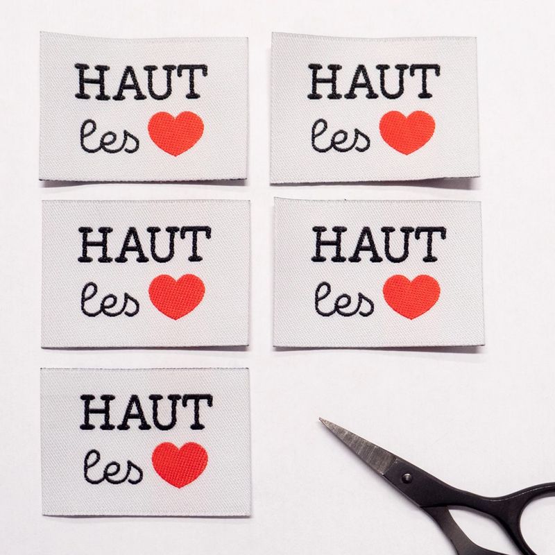 Étiquettes tissées  "Haut les Coeurs " x 5 - Image 3