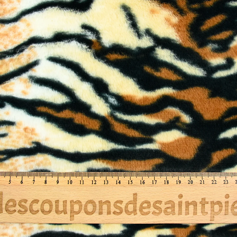 Fausse fourrure tigre fond blond - Image 3