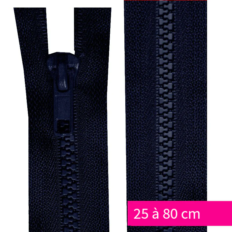 Fermeture injectée n°5 séparable de 25 à 80 cm bleu nuit