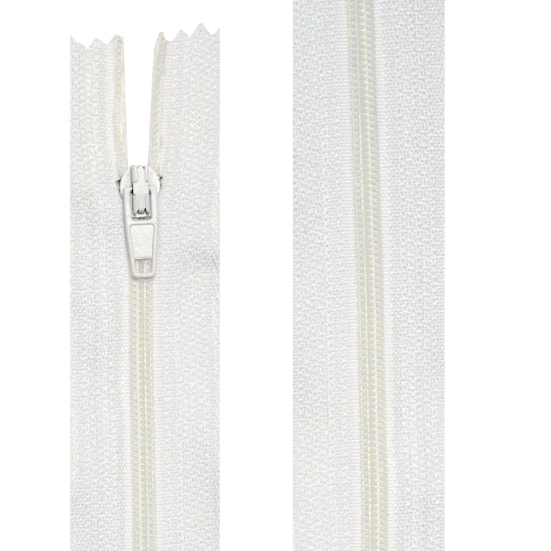 Fermeture nylon non-séparable de 10 à 60 cm blanc - Image 2