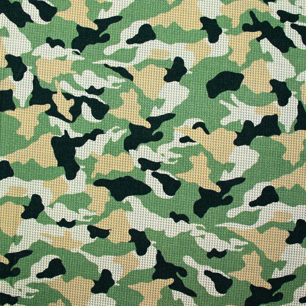 Flanelle coton élasthanne camouflage vert