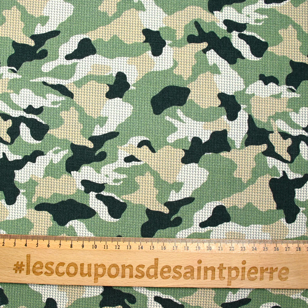 Flanelle coton élasthanne camouflage vert - Image 3