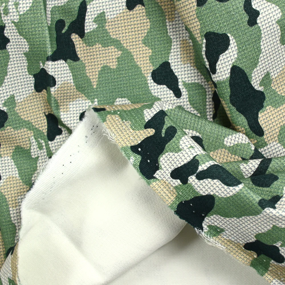 Flanelle coton élasthanne camouflage vert - Image 4