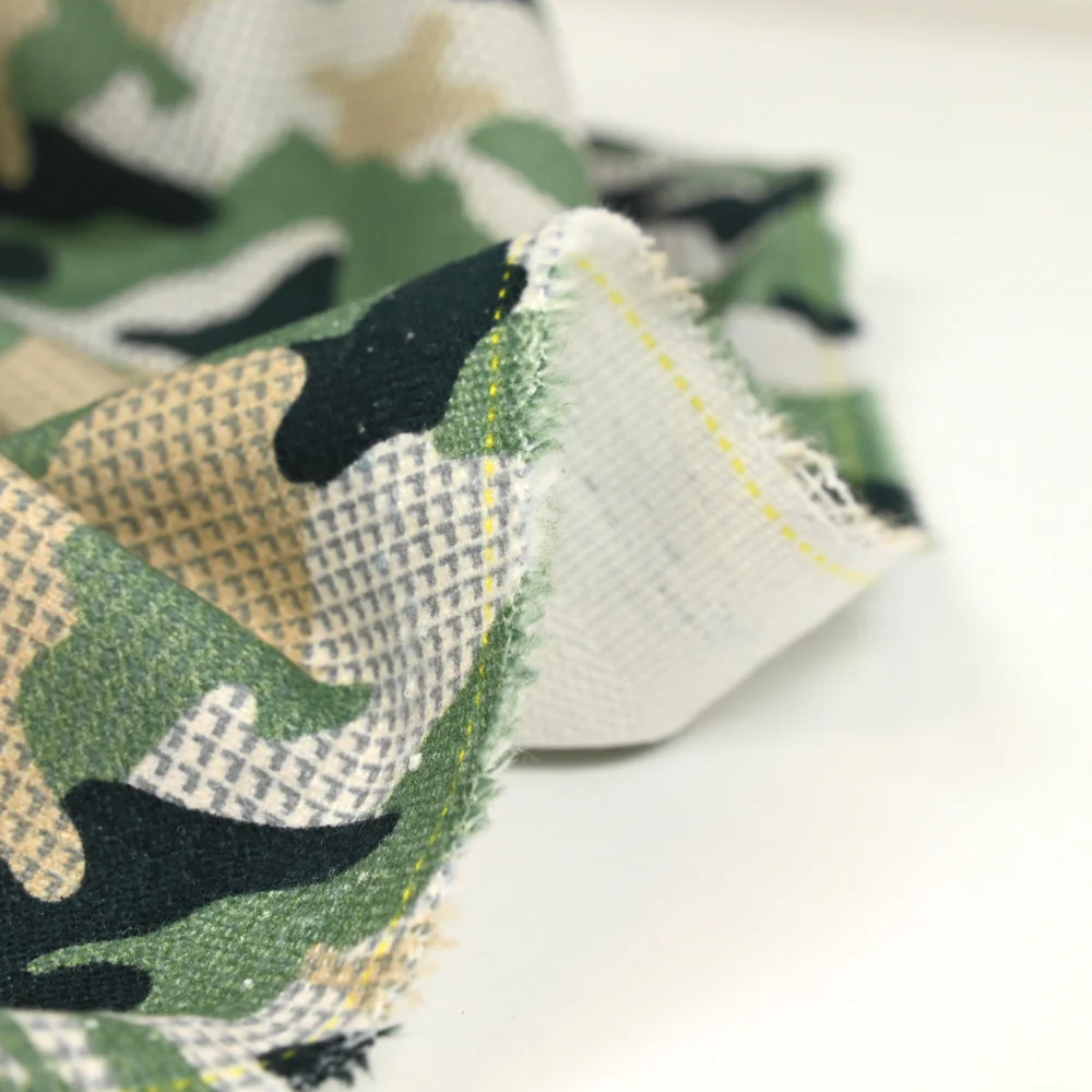 Flanelle coton élasthanne camouflage vert - Image 5