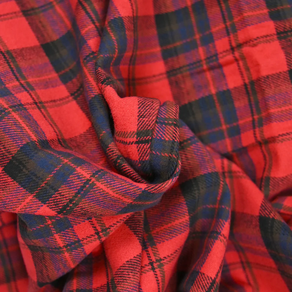 Flanelle de coton à carreaux Arthur rouge - Image 2