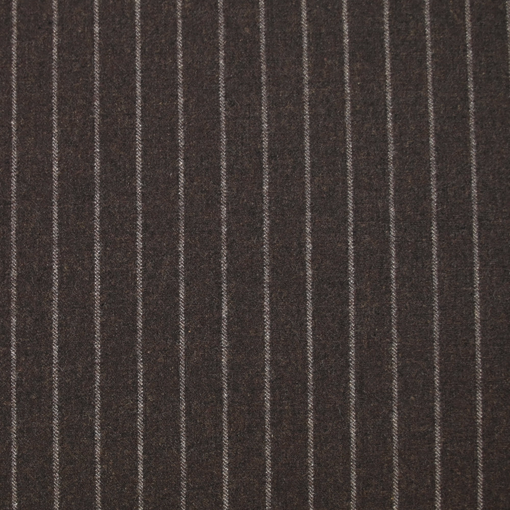 Flanelle de laine mélangée rayée marron