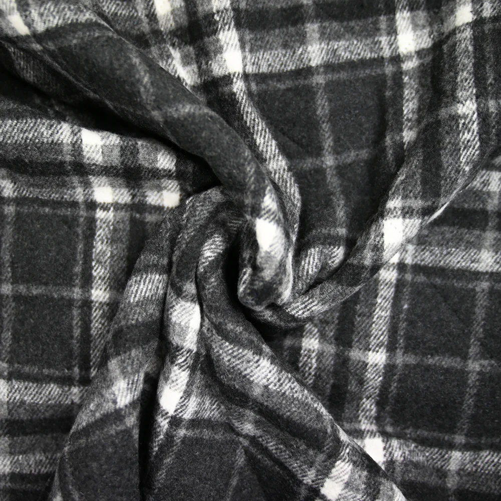 Flanelle matelassée à carreaux Adèle gris foncé - Image 2