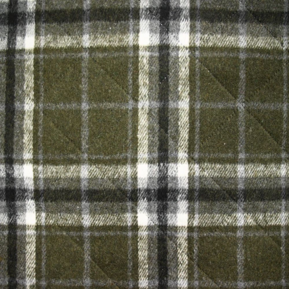 Flanelle matelassée à carreaux Adèle kaki - Image 4