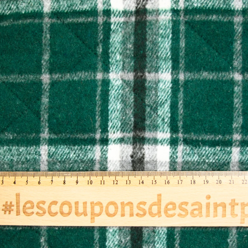 Flanelle matelassée à carreaux Adèle vert bouteille - Image 3