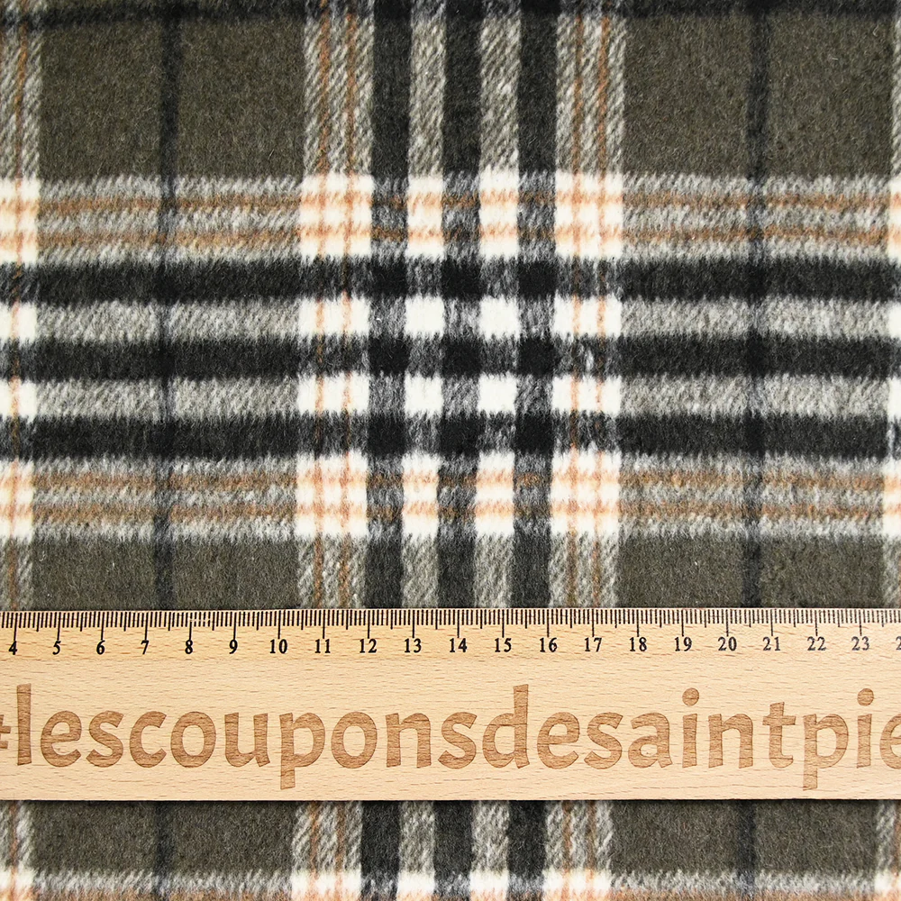 Flanelle matelassée à carreaux Carolina gris vert - Image 3