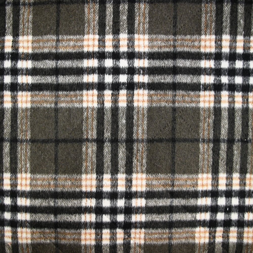 Flanelle matelassée à carreaux Carolina gris vert - Image 4