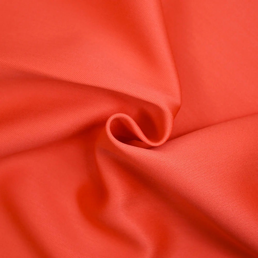 Gabardine de laine mélangée satinée orange - Image 2