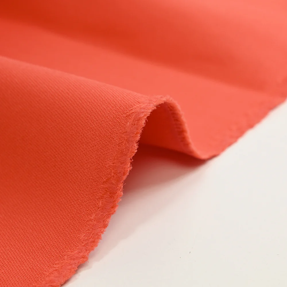 Gabardine de laine mélangée satinée orange - Image 4