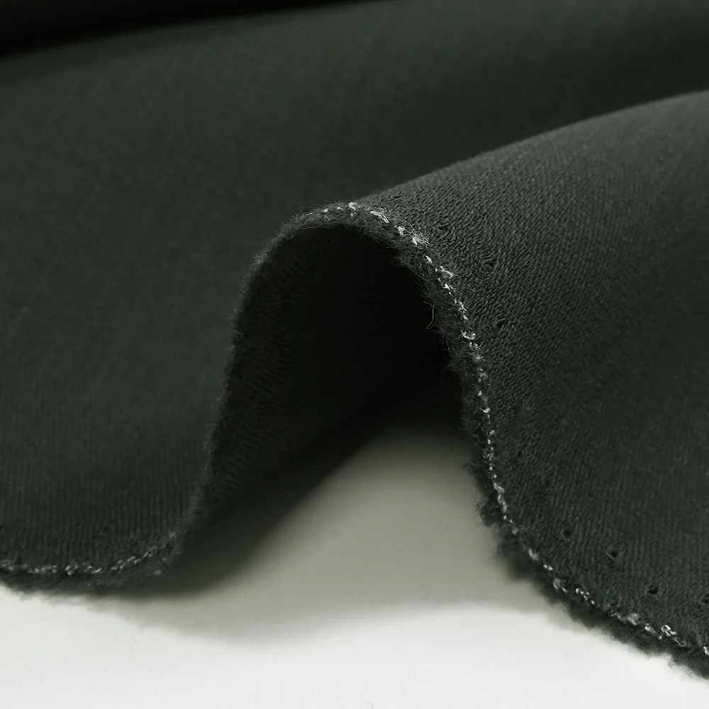 Gabardine de laine mélangée vert militaire - Image 4