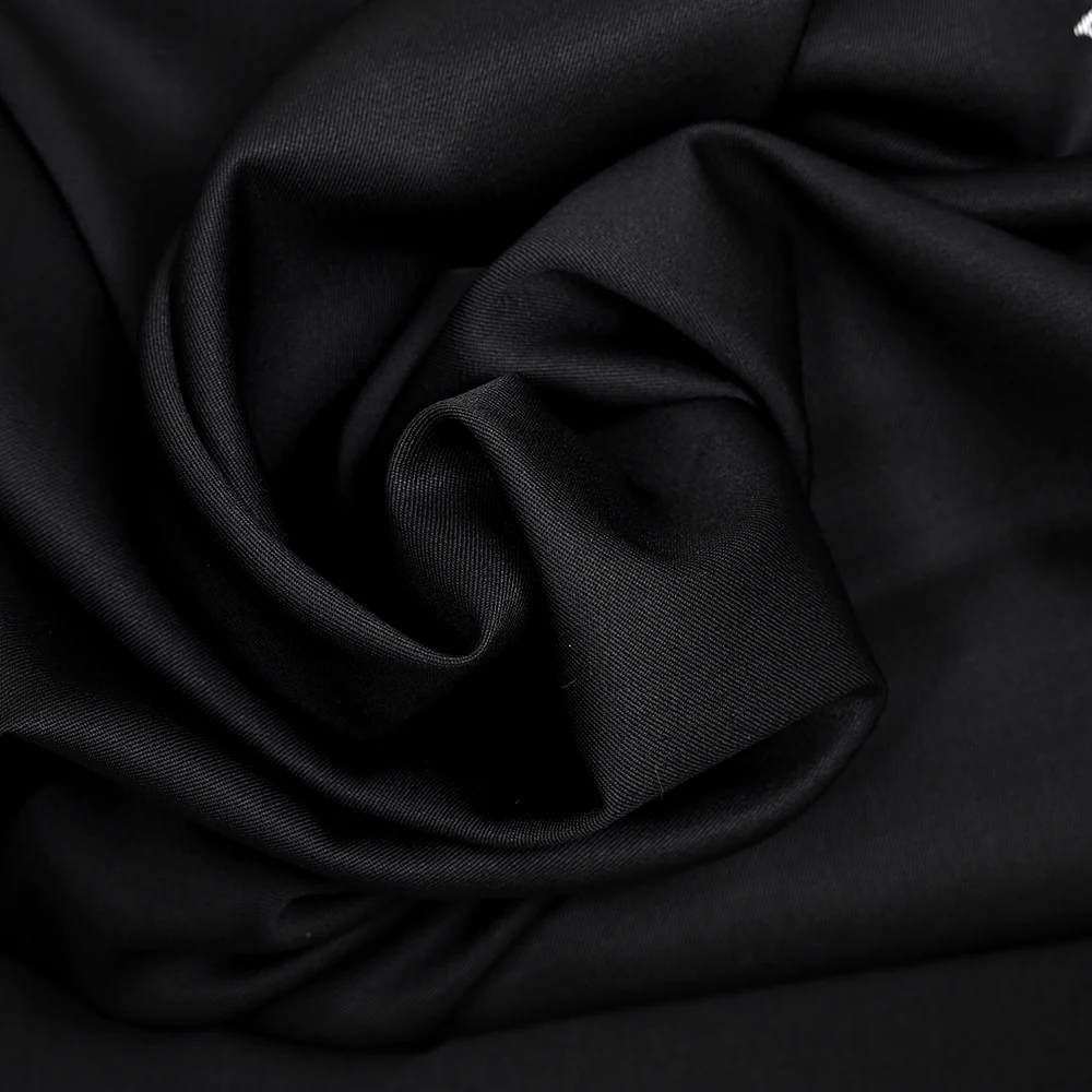 Gabardine de laine vierge noir - Image 2