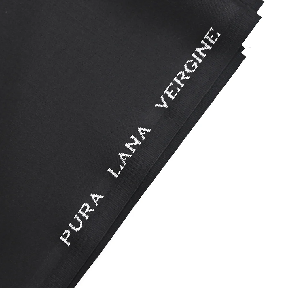Gabardine de laine vierge noir - Image 3