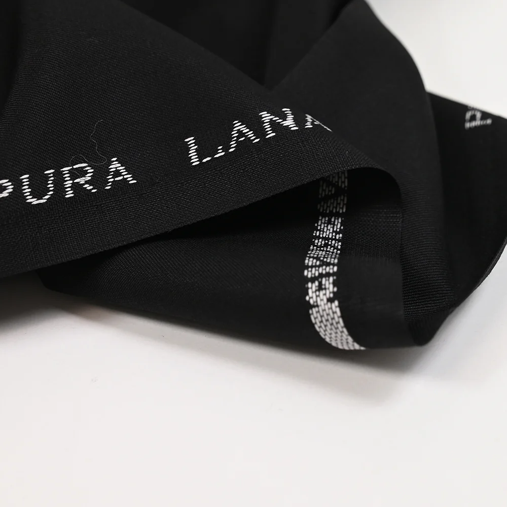 Gabardine de laine vierge noir - Image 6