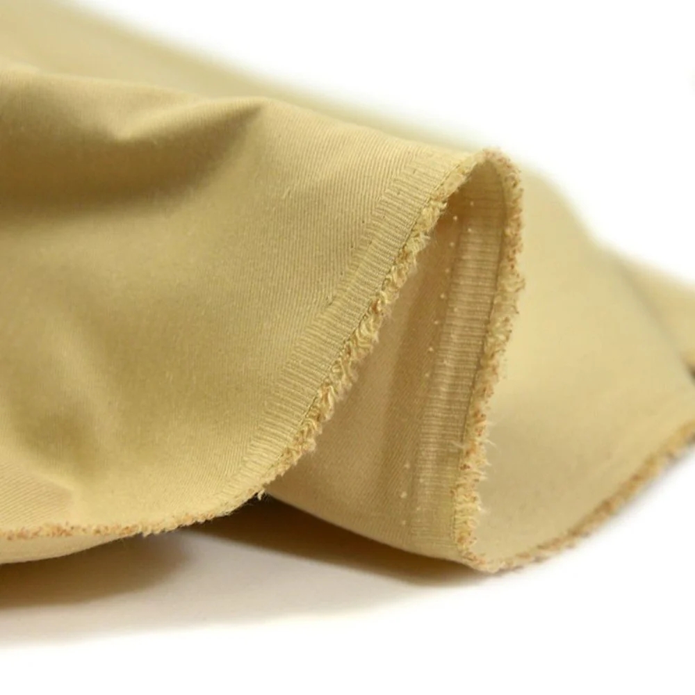 Gabardine polycoton sergé beige - Image 4