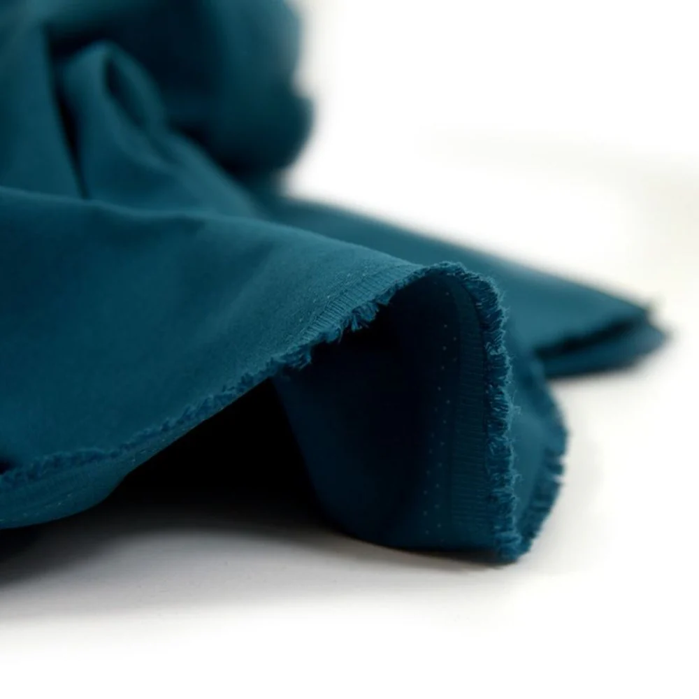 Gabardine polycoton sergé bleu canard - Image 4