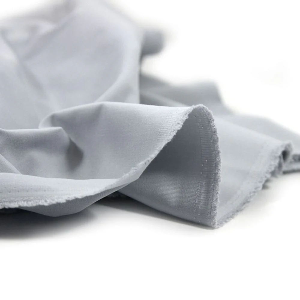 Gabardine polycoton sergé gris clair - Image 4