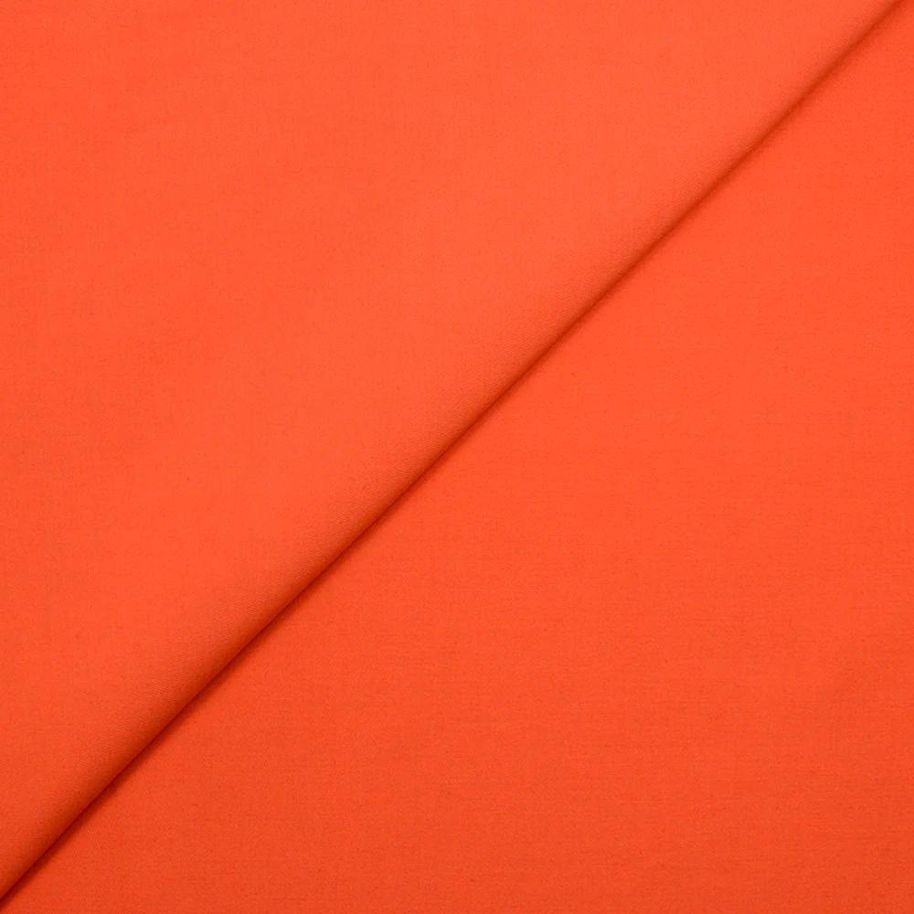 Gabardine polycoton sergé orange fluo