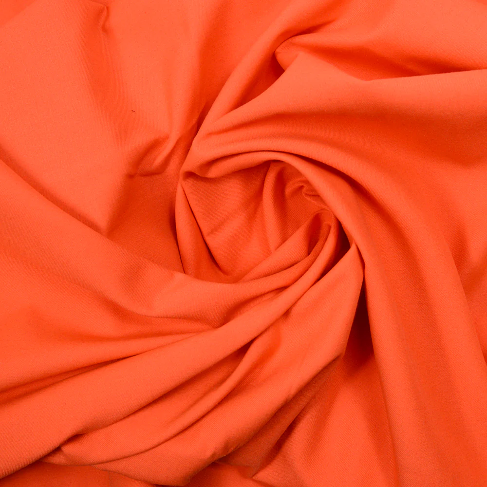 Gabardine polycoton sergé orange fluo - Image 2