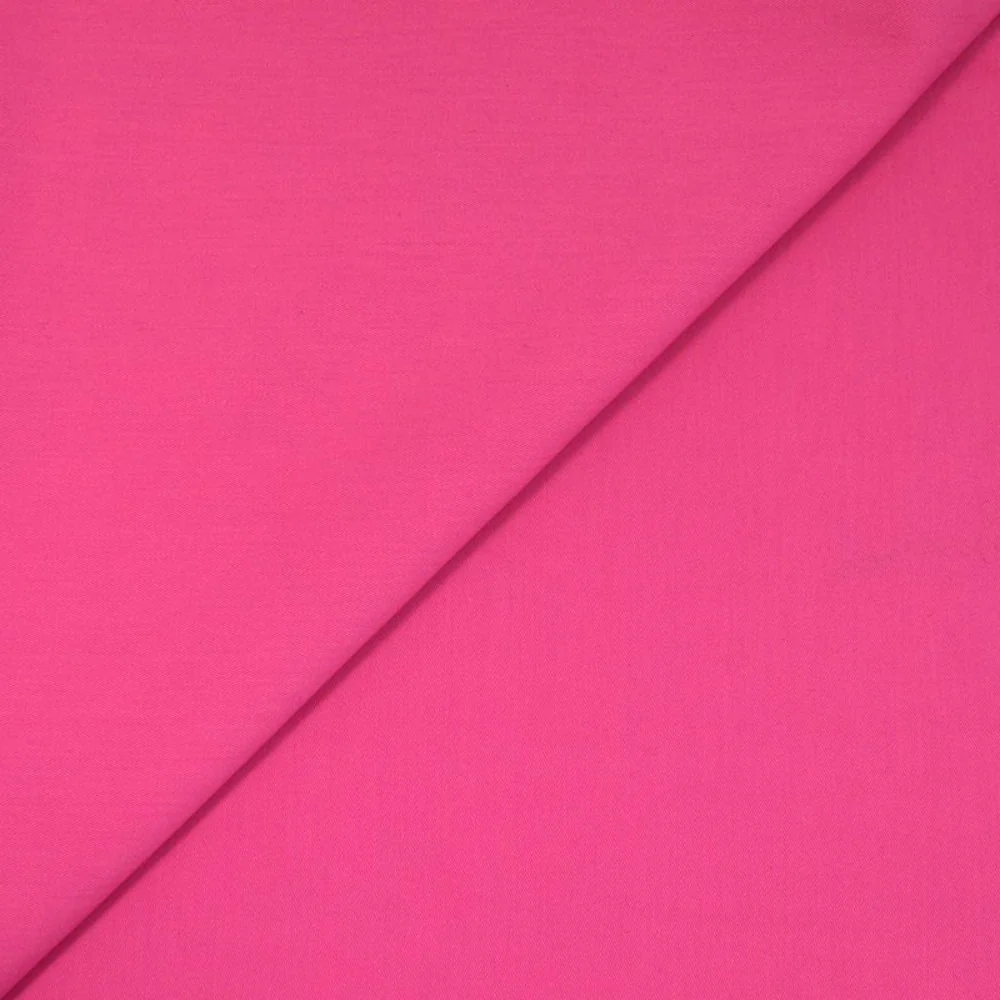 Gabardine polycoton sergé rose fuchsia