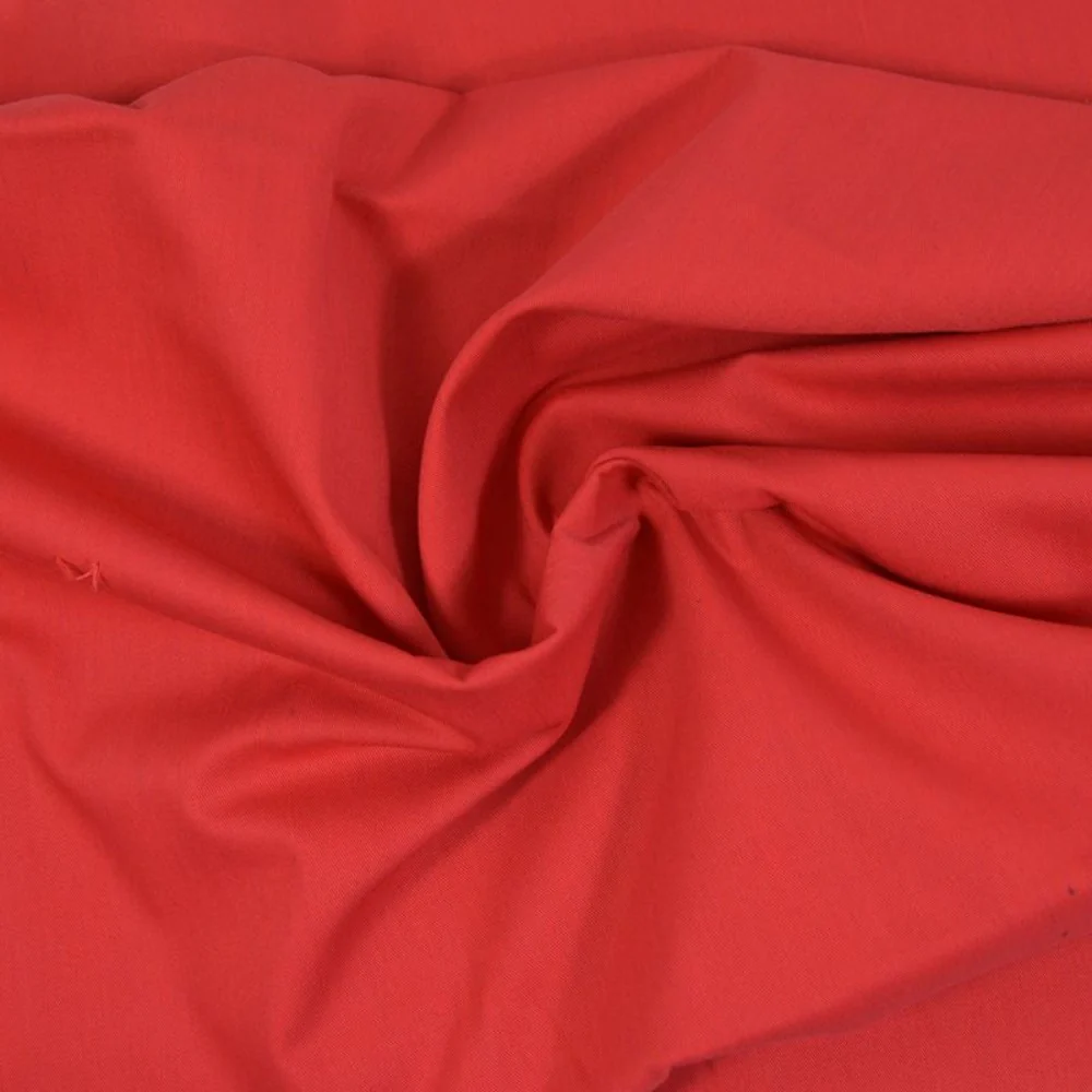Gabardine polycoton sergé rouge - Image 2