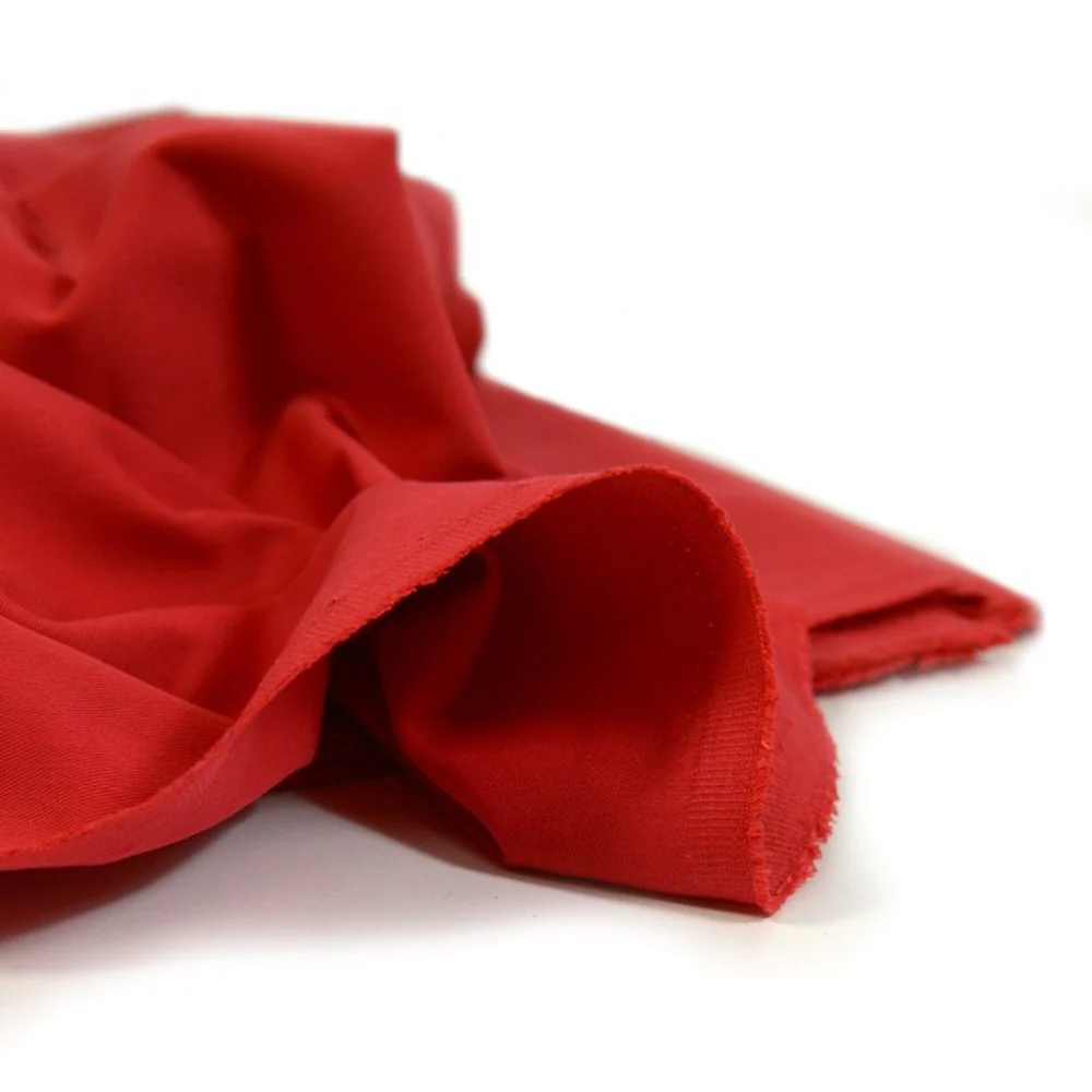 Gabardine polycoton sergé rouge - Image 4