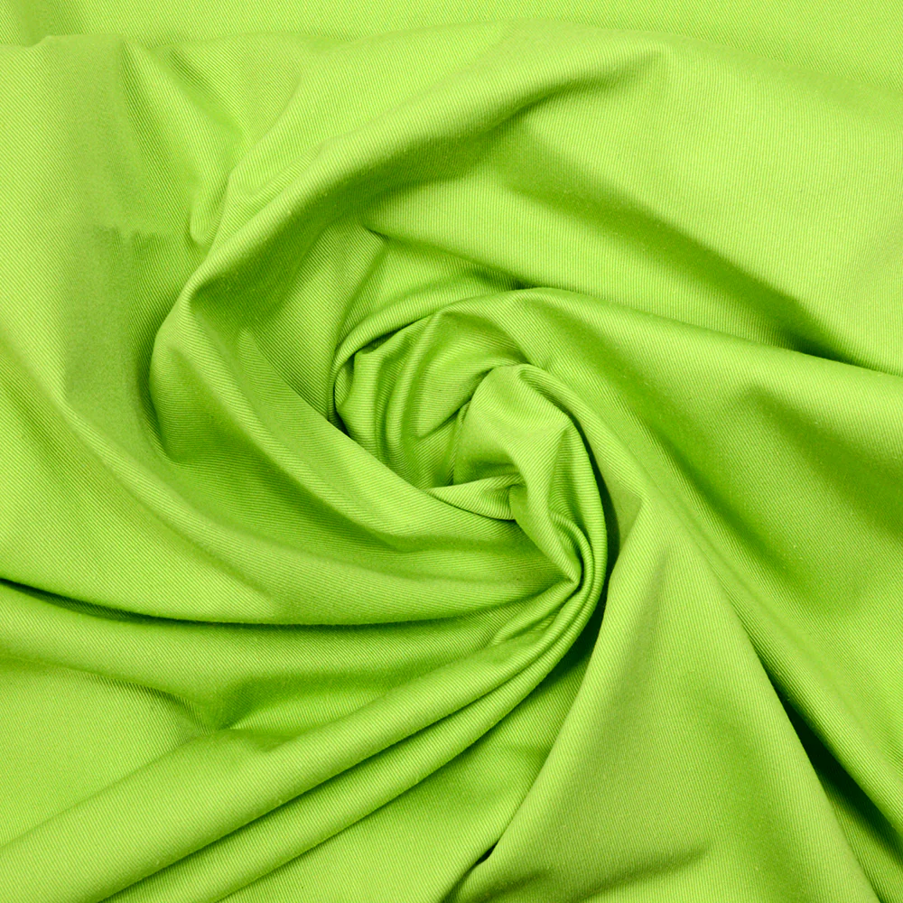 Gabardine polycoton sergé vert pomme - Image 2