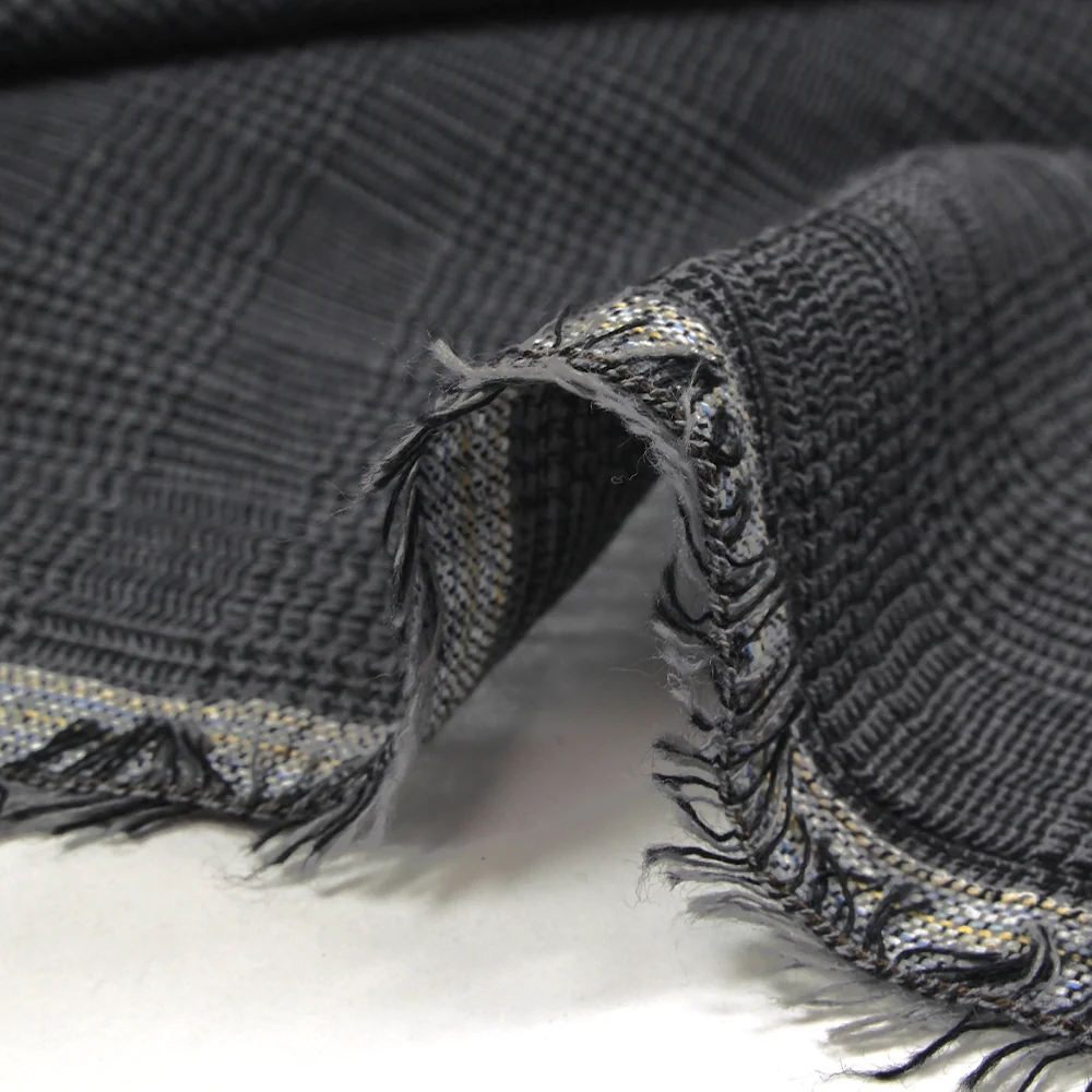 Gaze de polyester Prince-de-Galles gris et noir - Image 6