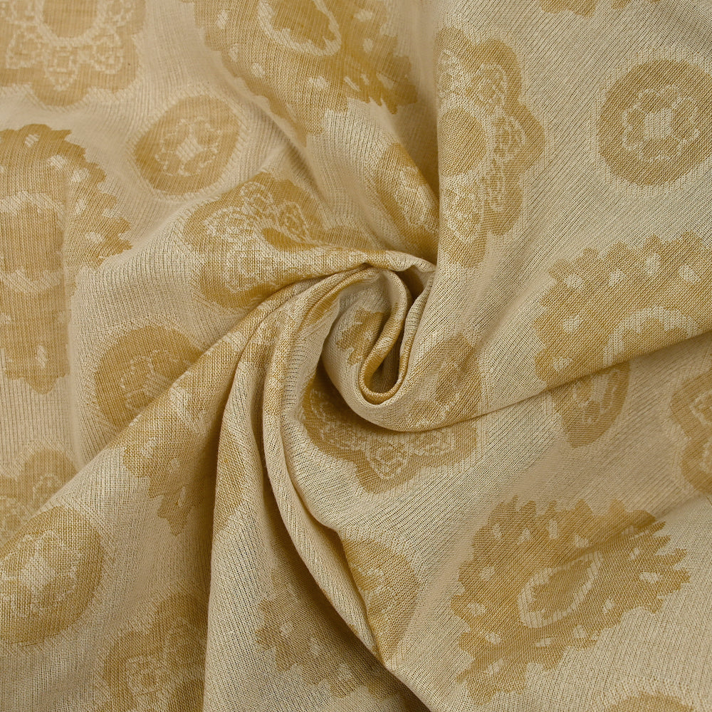 Jacquard 100% lin fleurs de Provence beige - Image 2